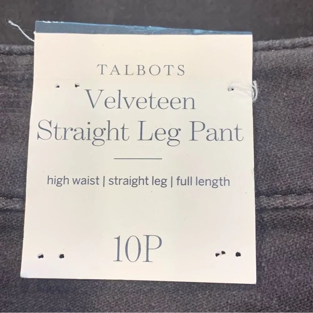 Talbots Velveteen Straight Leg Pants Size 10P Gray - Picture 5 of 12